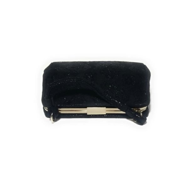 Banana Republic Black Embroidered Kiss Lock Evening Mini Bag - Picture 6 of 7